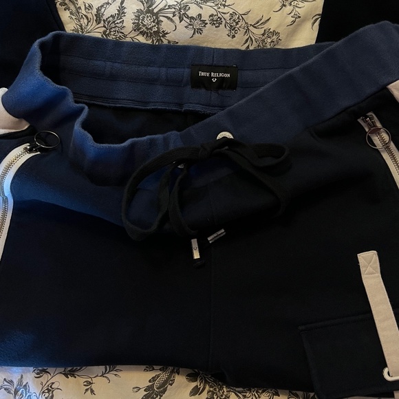 True Religion Navy Blue and White Sweatpants Workwear - Picture 8 of 10